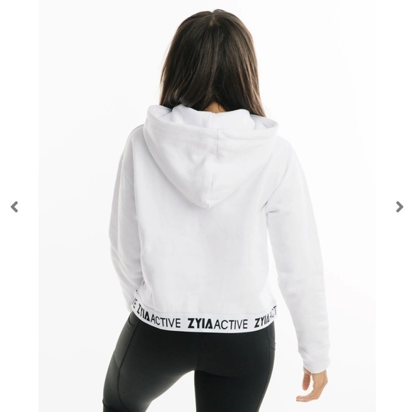 White Zyia Active Band Hoodie - Picture 3 of 10